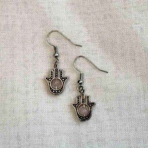 Hamsa reringe med rosakvarts